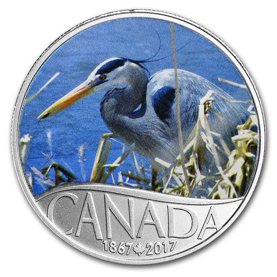 2017 Canada 1/2 oz Ag $10 Celebrating Canada's 150th: Blue Heron 2017 Canada 1/2 oz Ag $10 Celebrating Canada's 150th: Blue Heron